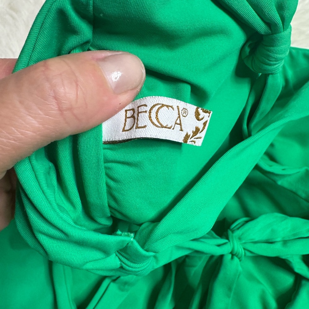 Becca Baja Mar Bandeau One Piece Swimsuit In Verde Green View 6